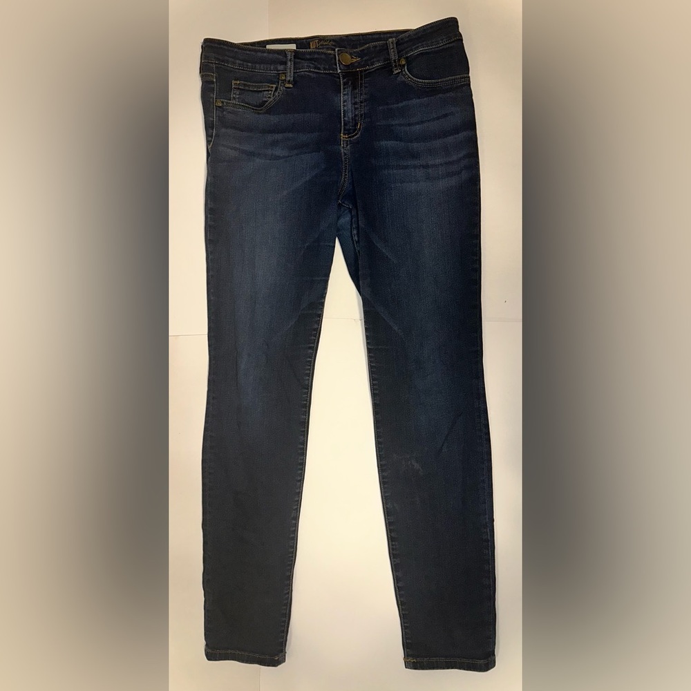 Kut from the Kloth Women Size 12 Jeans Mia Toothpick Skinny Blue Denim Dark Wash - Picture 1 of 7